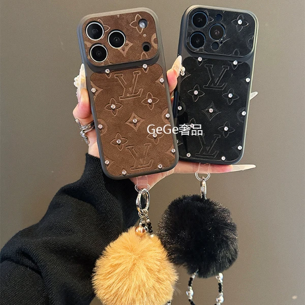 秋冬鹿茸皮大视窗适用苹果17pro max手机壳iphone16/15/14/13绒布