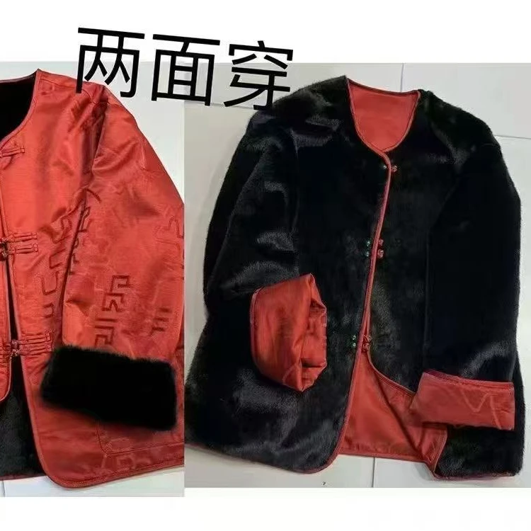 衣狂家--新款宽松两面穿提花外套休闲保暖时尚