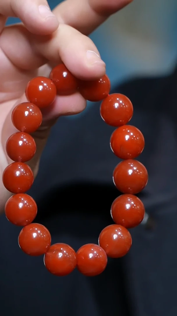 未镶嵌手串南红玛瑙锦红手串卡14mm