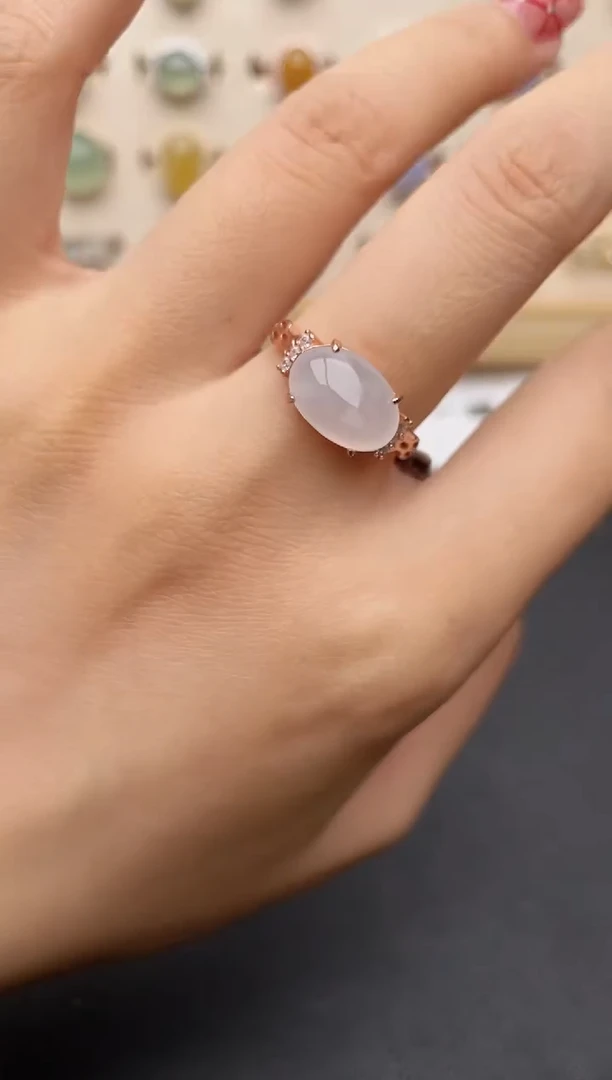 【闪购商品】翡翠戒指银S925镶嵌一物一证一礼盒