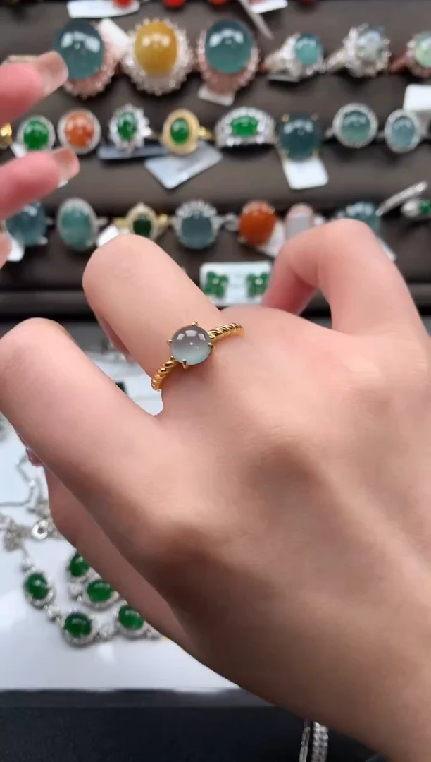 【闪购商品】翡翠戒指银S925镶嵌42141