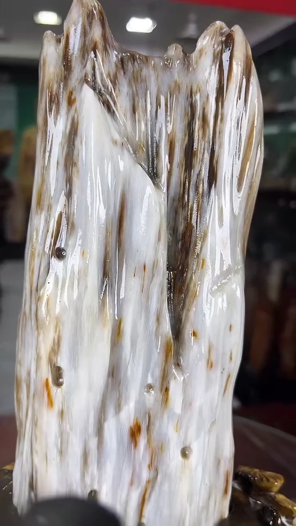 缅甸天然树化玉摆件