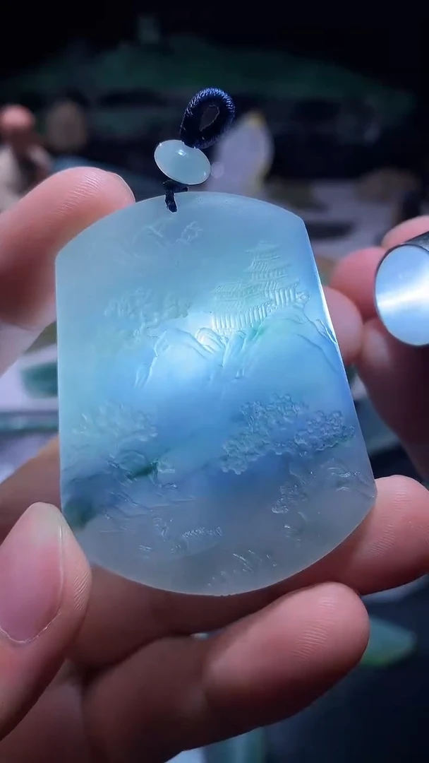 未镶嵌定制翡翠山水牌