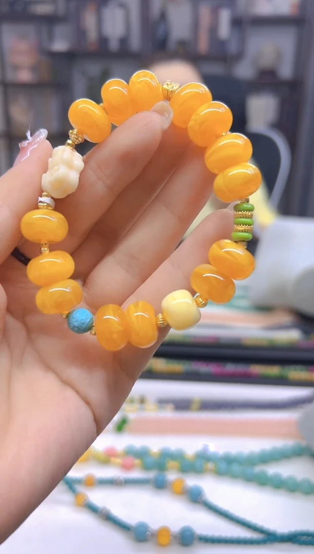 未镶嵌蜜蜡手链DIY款S659