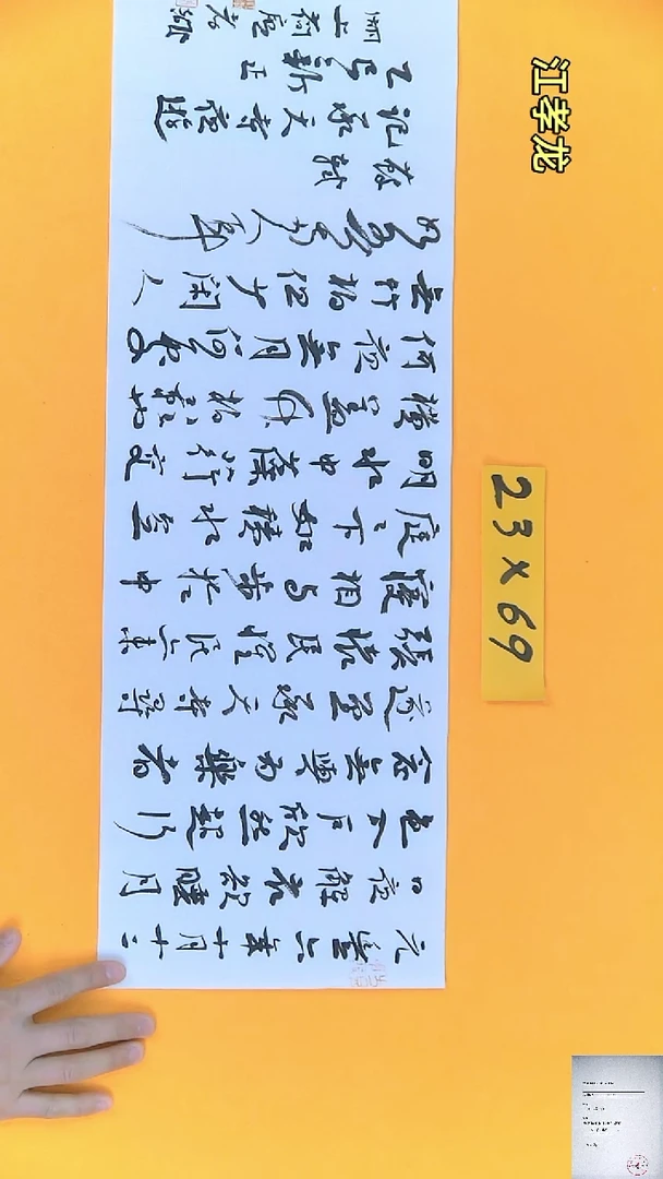 【闪购商品】书法江孝龙获奖同款字体记承天寺夜游23*69