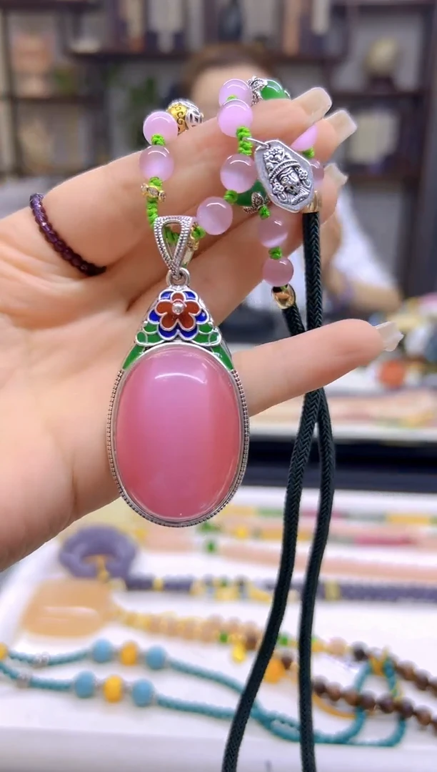 未镶嵌毛衣链碧玺猫眼DIY款M376