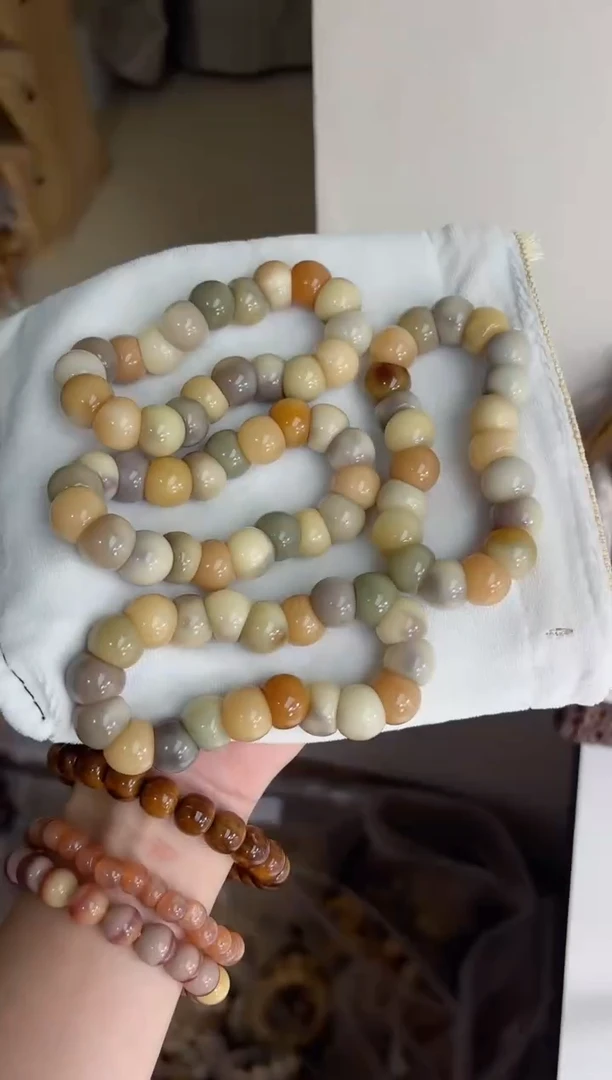 手串菩提根/象牙果沐a65桂花甜糕玉化蒜瓣14mm手串随机