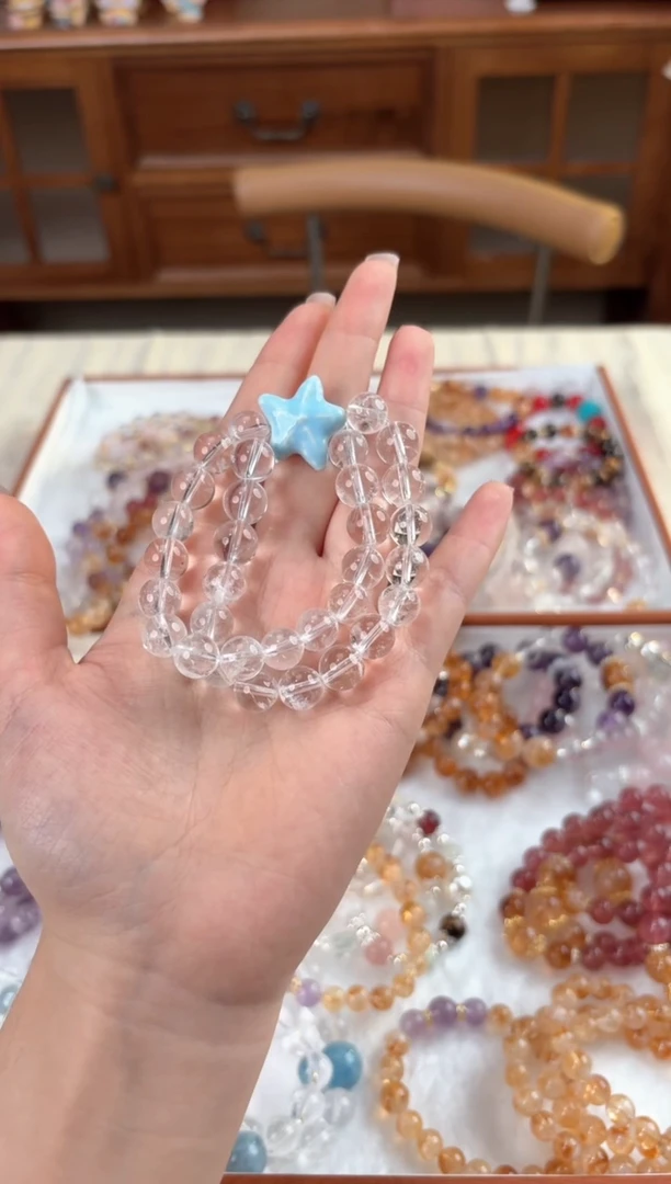 水晶手链未镶嵌财***乖海星白水