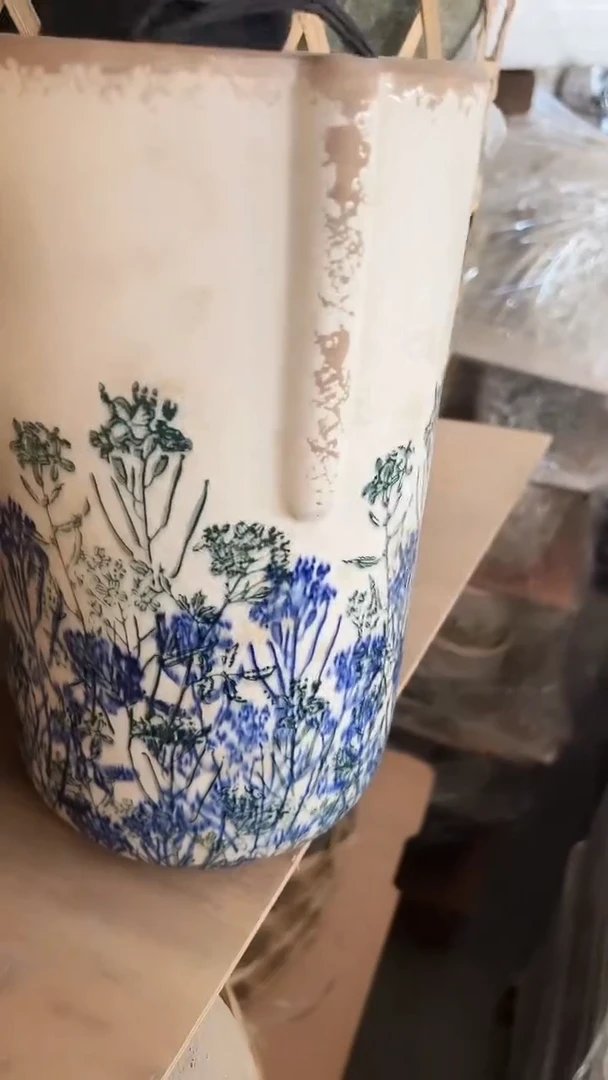 【闪购商品】陶瓷花盆高20.5cm内口10cm