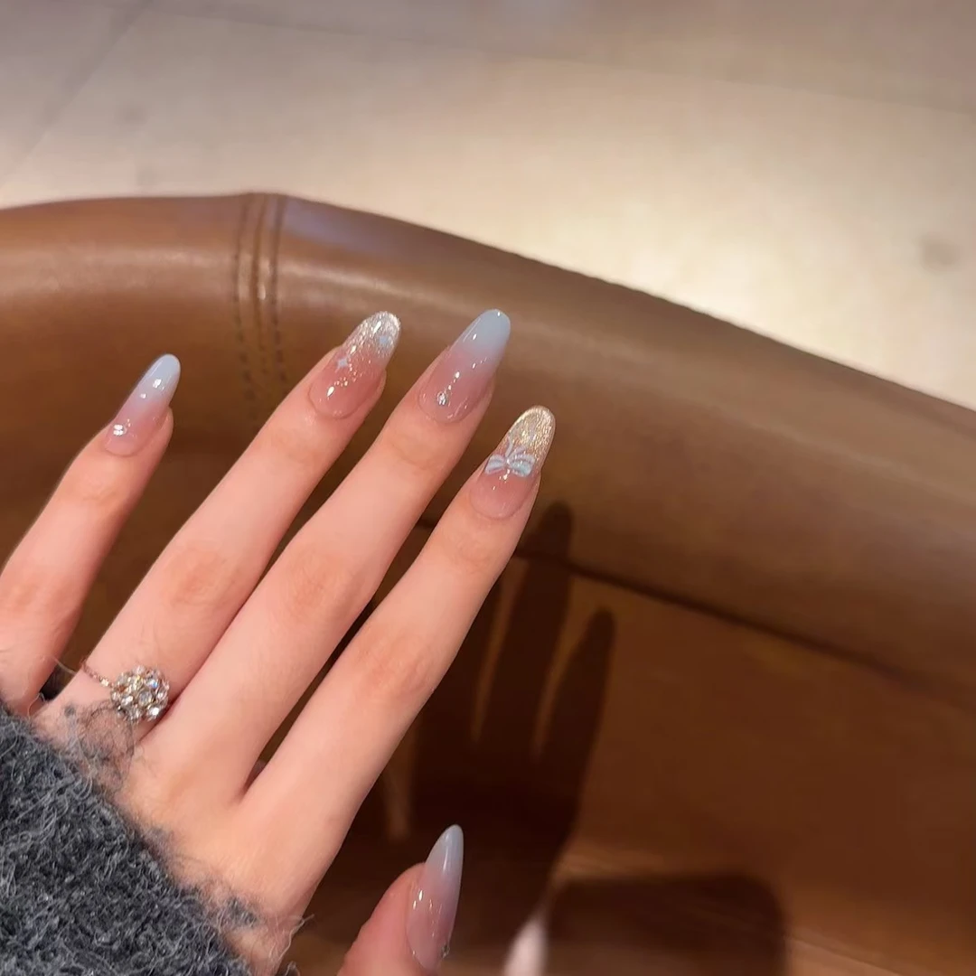 【奶蓝蝴蝶结】小末汀纯欲渐变气质简约温柔穿戴甲