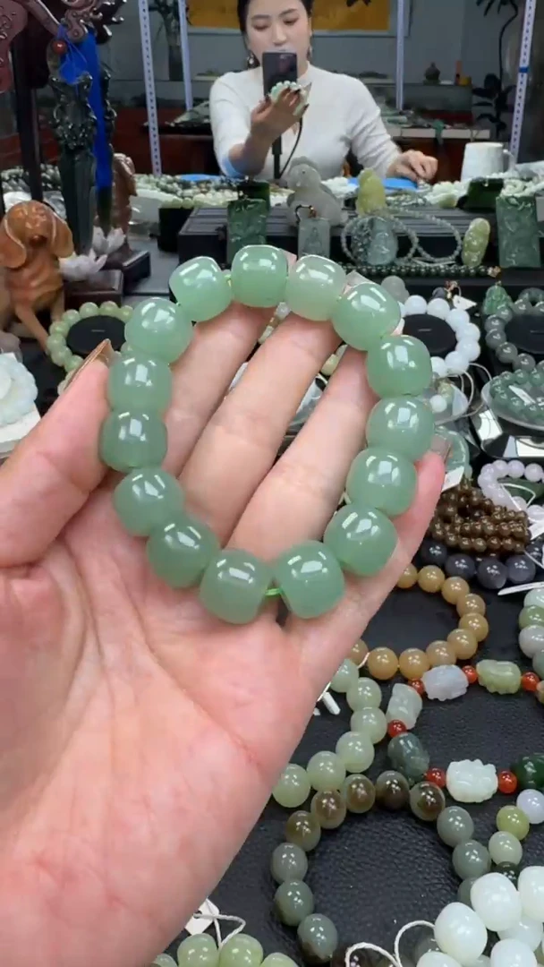 未镶嵌东陵石手链新疆阿克苏翠玉卡15