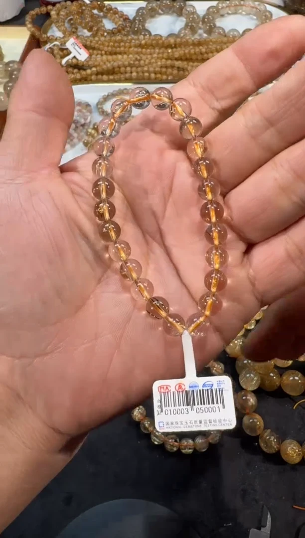 未镶嵌手串发晶SJ-485金发晶