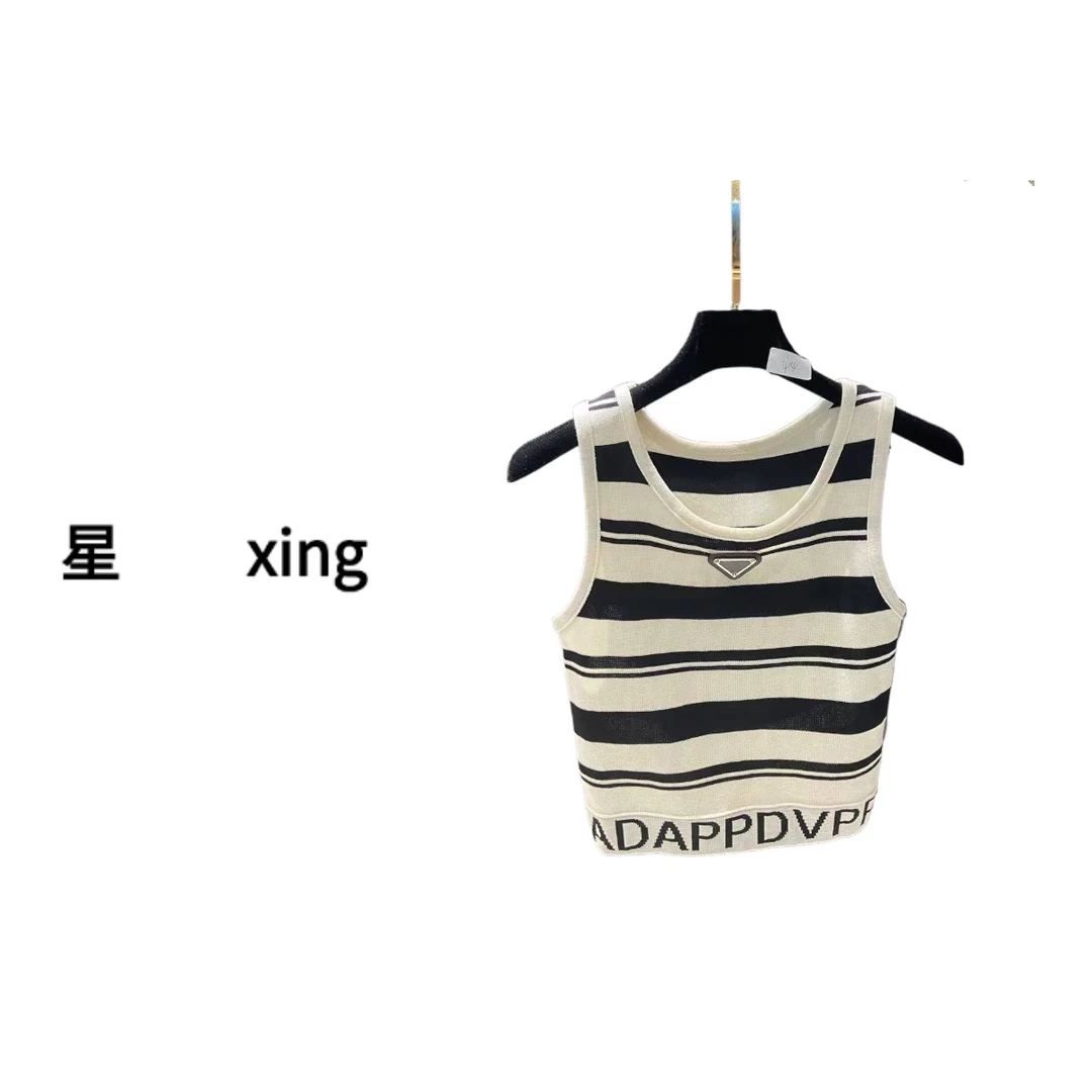 019 P春夏新款条纹无袖套头针织小背心52073
