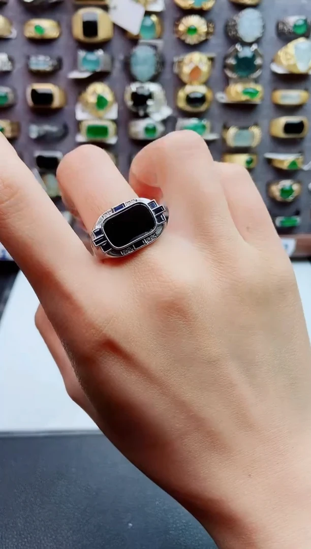 未镶嵌戒指翡翠天然翡翠男戒