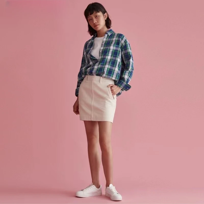 【甘】【好货】夏季女士时尚复古气质休息透气直筒半身裙4400055