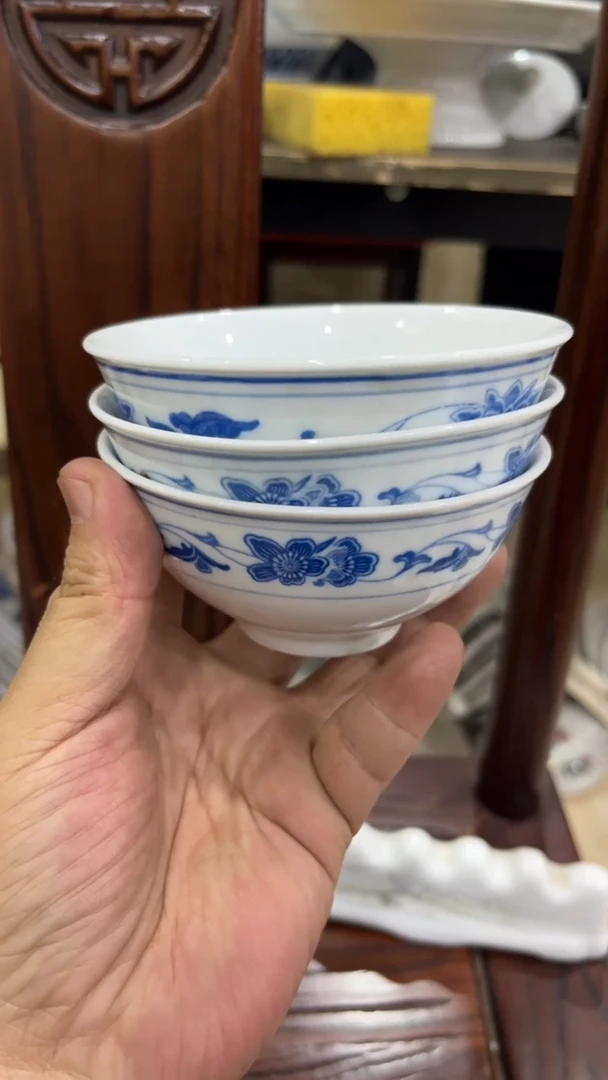 3个10.5尺码湖南醴陵釉下五彩陶瓷