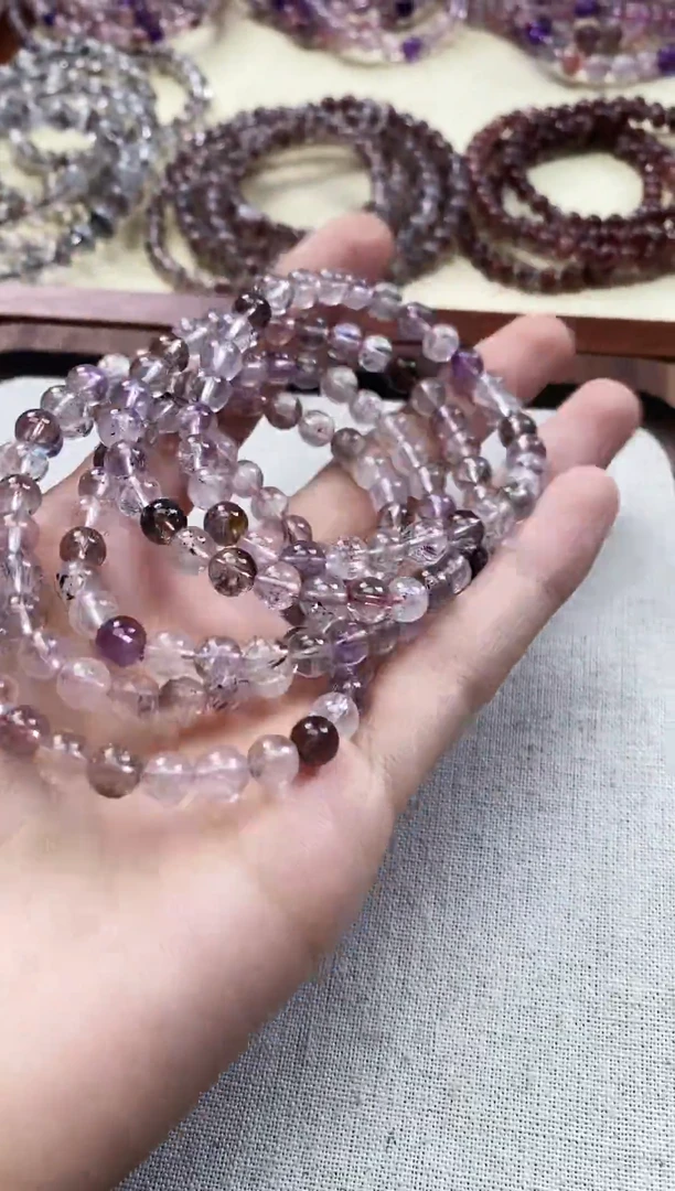 水晶手串未镶嵌仙女超七单圈6mm 多样性发一