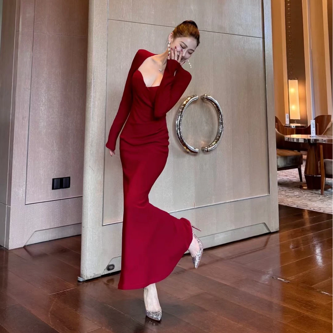 【可可专属】静奢时光 法式气质高级秋季优雅设计感连衣裙-ZX686