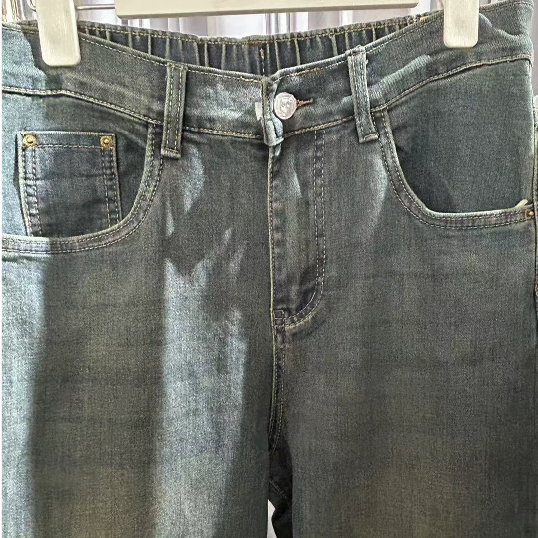 牛仔水洗蓝直筒裤6758