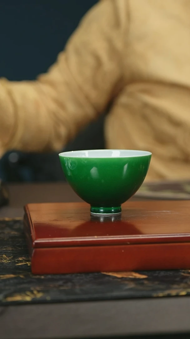 【闪购商品】瓷堂里郎窑绿鸡心杯子