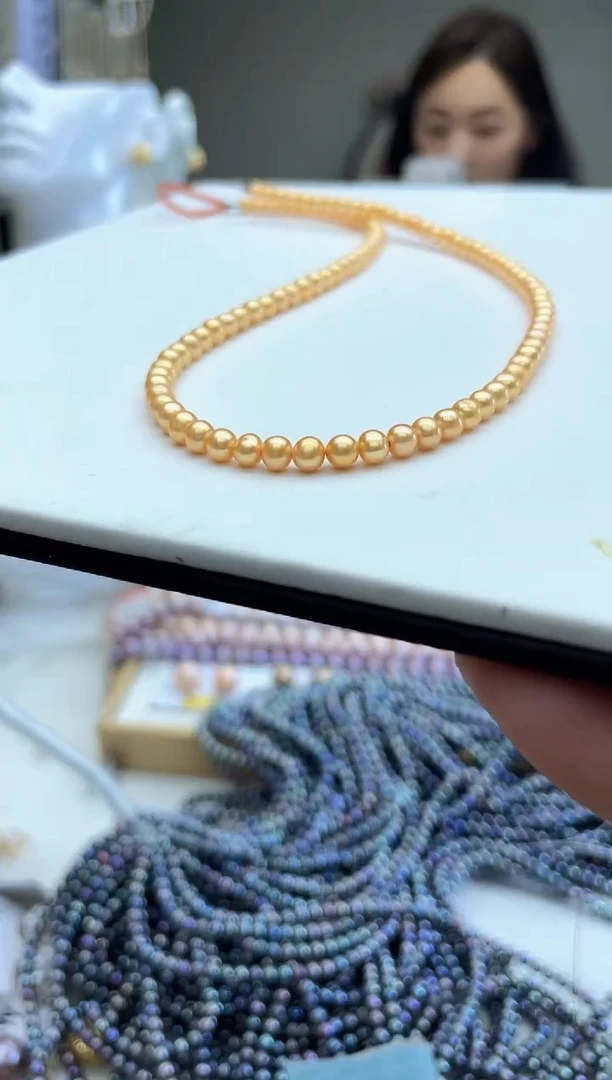 黄色系小米项链4mm+