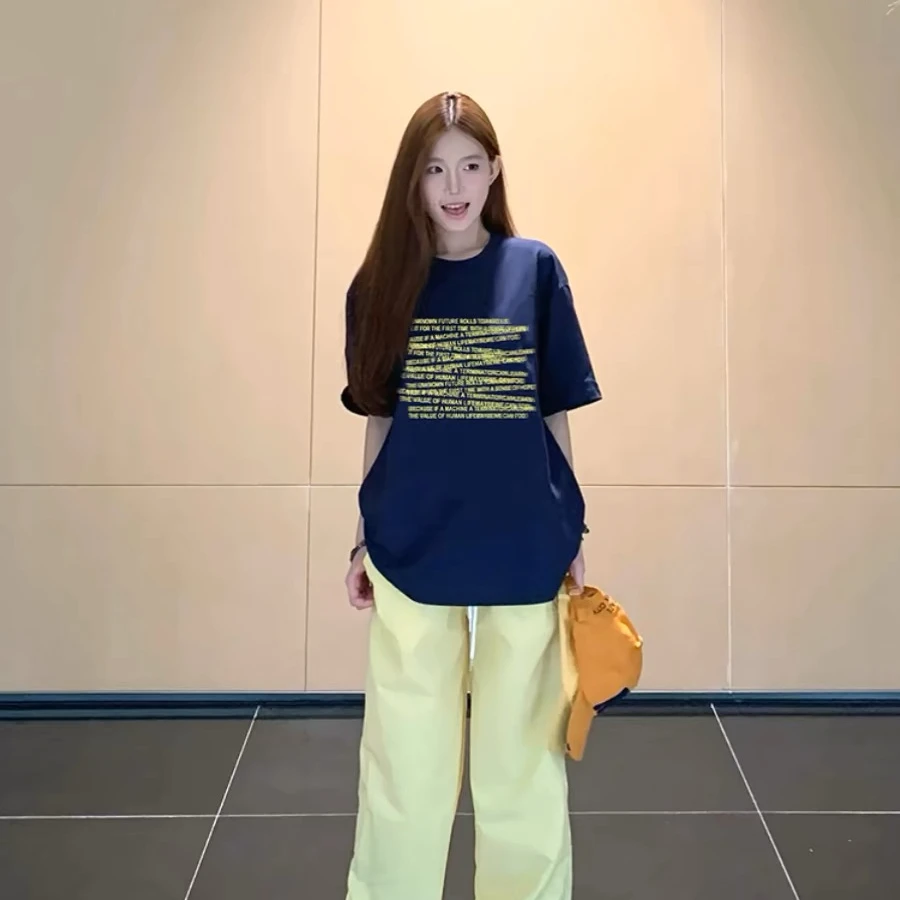 美式高街重磅女t恤夏季2025新款爆款设计感小众宽松情侣