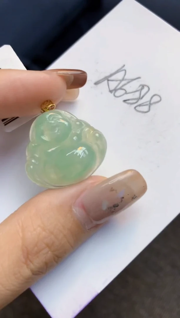 颈饰18K金镶嵌翡翠天然A货翡翠百元以上9元证书费自理