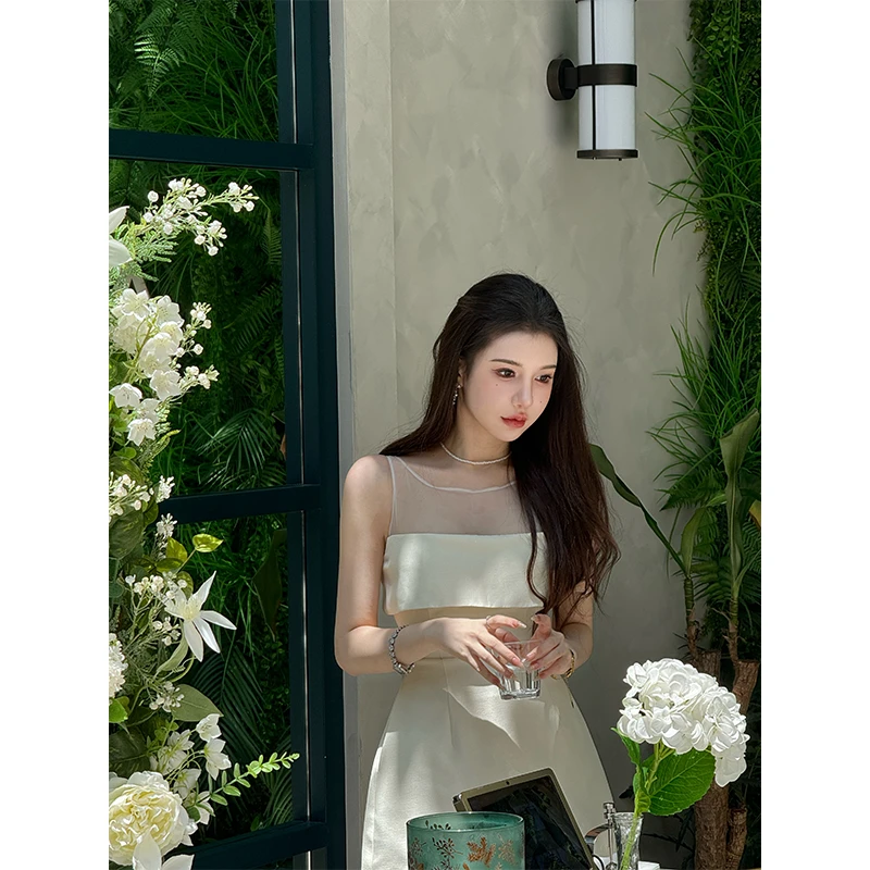 粉红pink 【告白气球】高级感拼接连衣裙短款LWJ24B2Q1275