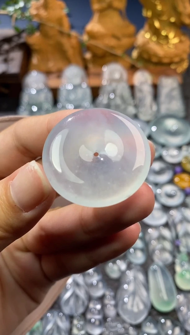 【闪购商品】定制翡翠未镶嵌平安扣32.5*6.3