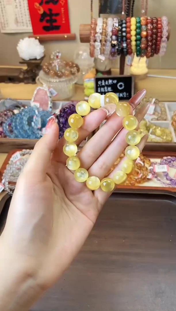 【闪购商品】水晶手串未镶嵌金锂云母12.5mm