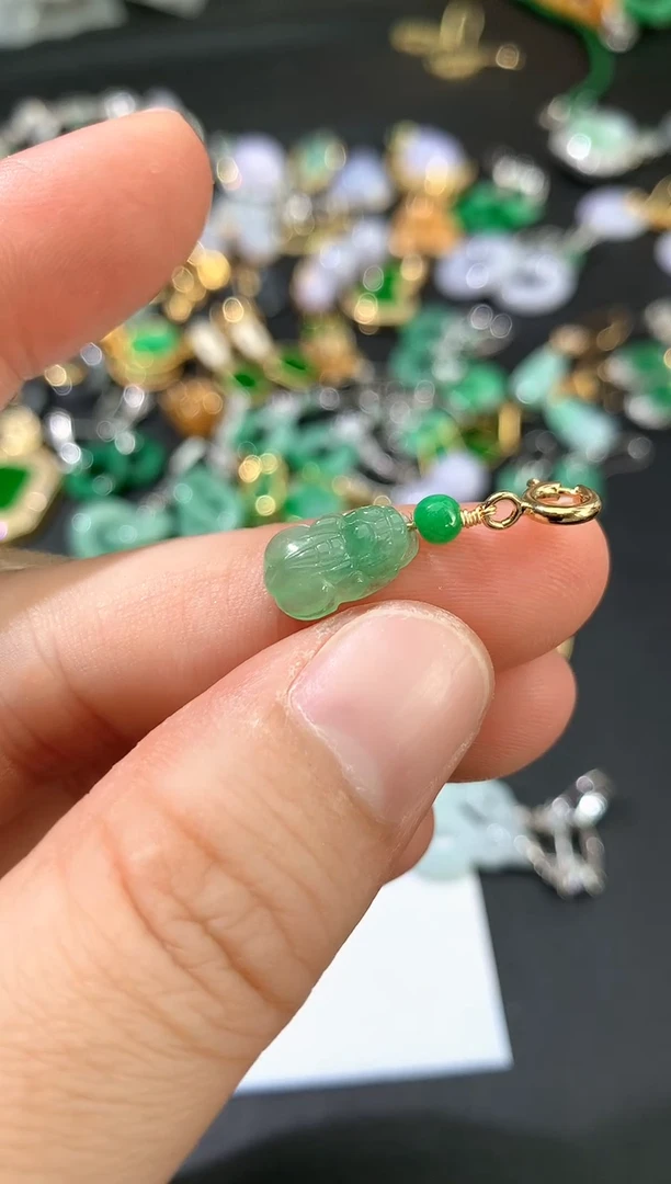 翡翠散珠耳坠吊坠