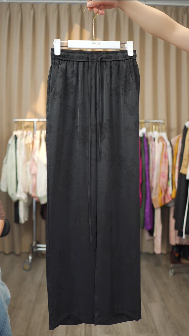 南油高端定制洋气百搭时尚显瘦减龄女士高腰直筒裤0004