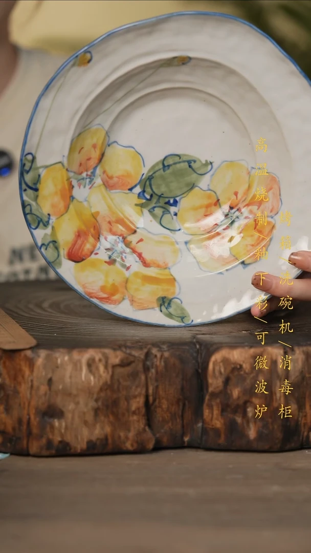 瓷片景德镇高温釉下彩可微波烤箱洗碗机