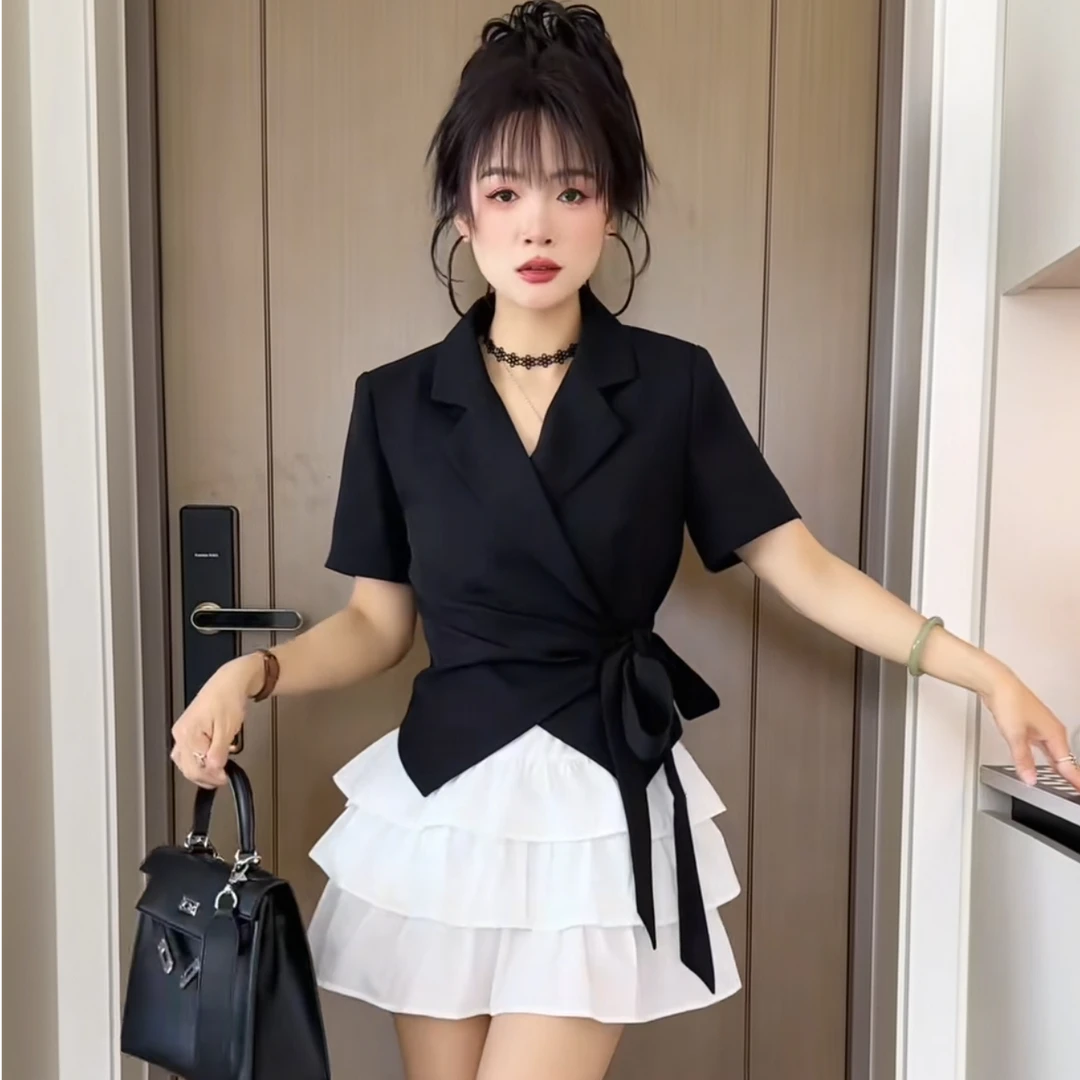 2025春季新款时尚百搭气质简约小个子高级感纯欲风西装外套半身裙