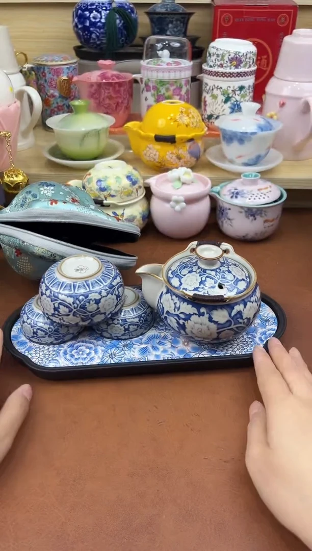 陶陶瓷茶具摆件旅行套组