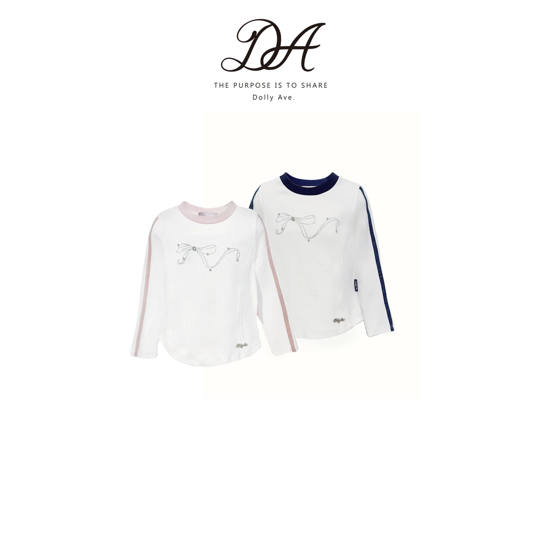 【现货】Dolly Ave「黑标系列」高定优可丝精梳棉蝴蝶结女童秋款T恤