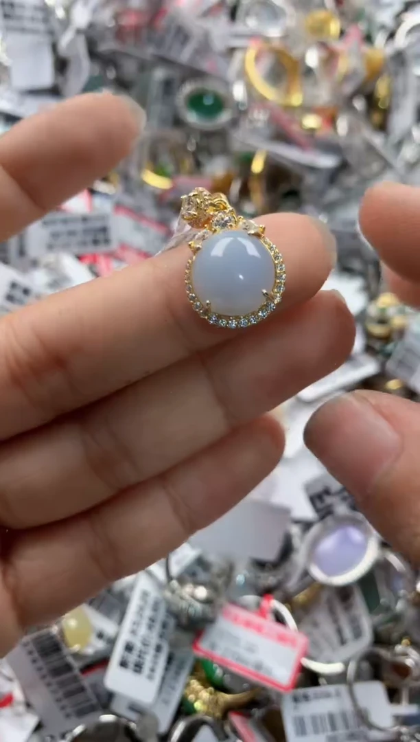 银S925镶嵌戒指翡翠11        1