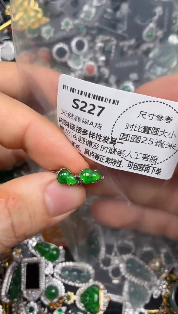 颈饰未镶嵌翡翠S227耳扣