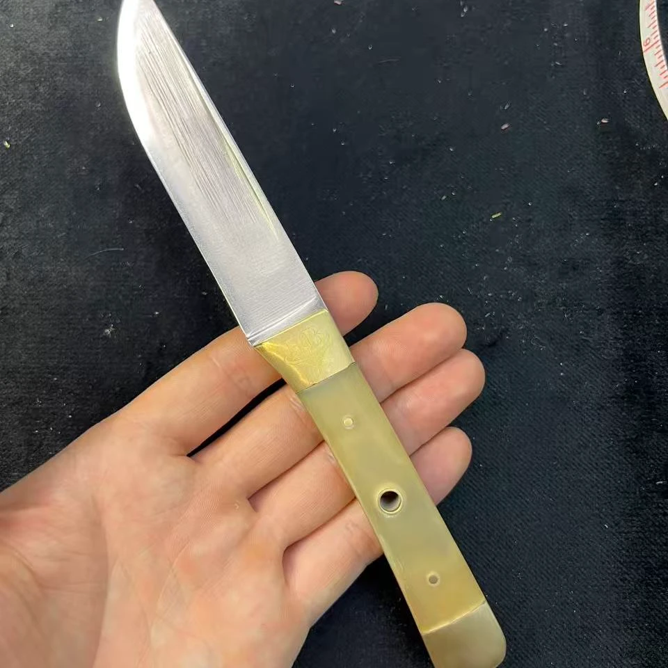 纯手工小直刀20cm羊角小直刀/轴承钢材质未开刃非管制刀具