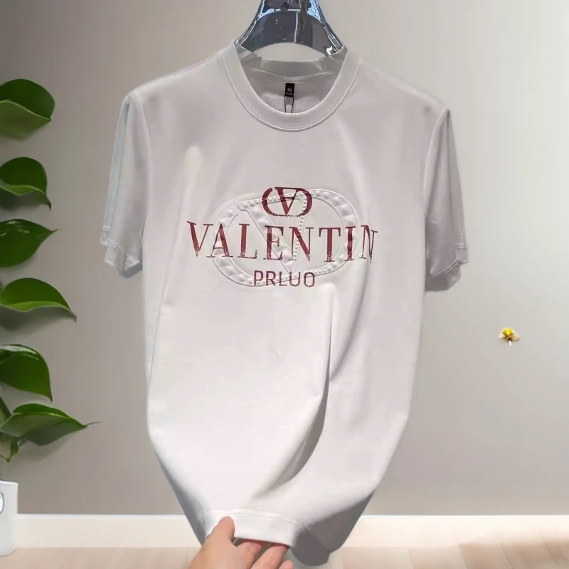 吉伦略索夏季欧货男士短袖t恤个性印花圆领百搭丝光棉修身时尚潮T