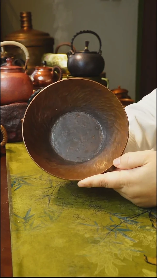 加厚紫铜壶承干泡盘【冲之雅器】