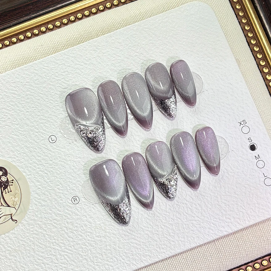 078【月下清辉D】高品纯手工穿戴甲