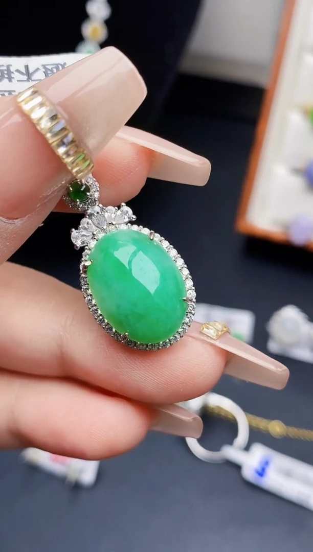 银S925镶嵌戒指翡翠0577