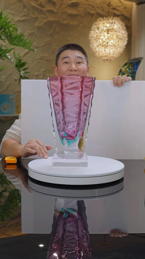 【闪购商品】摆件福利金红蓝切面花瓶