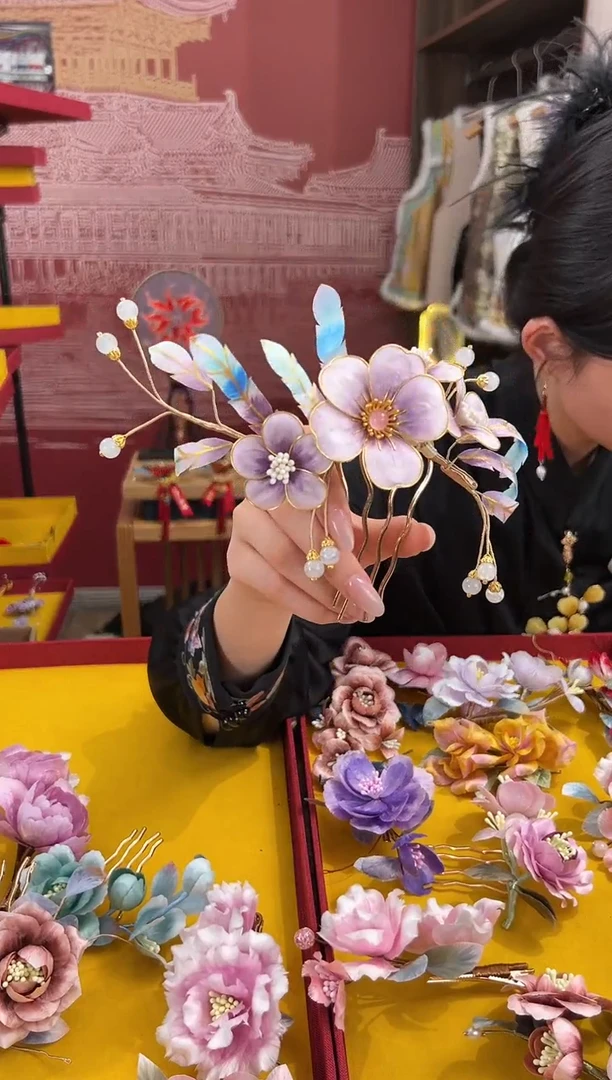 【闪购商品】刺绣非遗绒花（发饰）