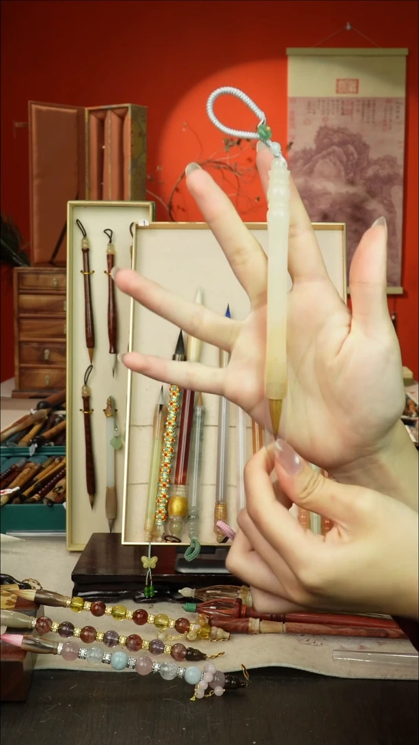 427号闪孤品高货毛笔链接 清水试笔 蘸墨不退