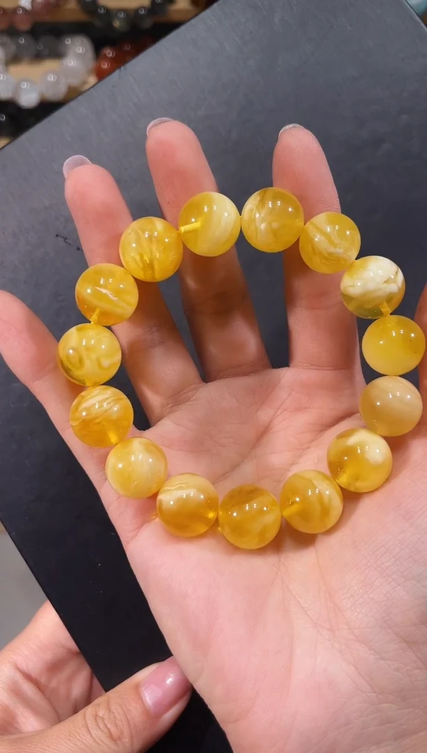 手链蜜蜡未镶嵌421鸡油黄蜜蜡手链14