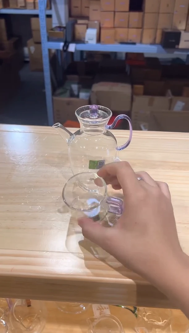 禾器-悦心壶-浅紫色+清禾杯浅紫1只