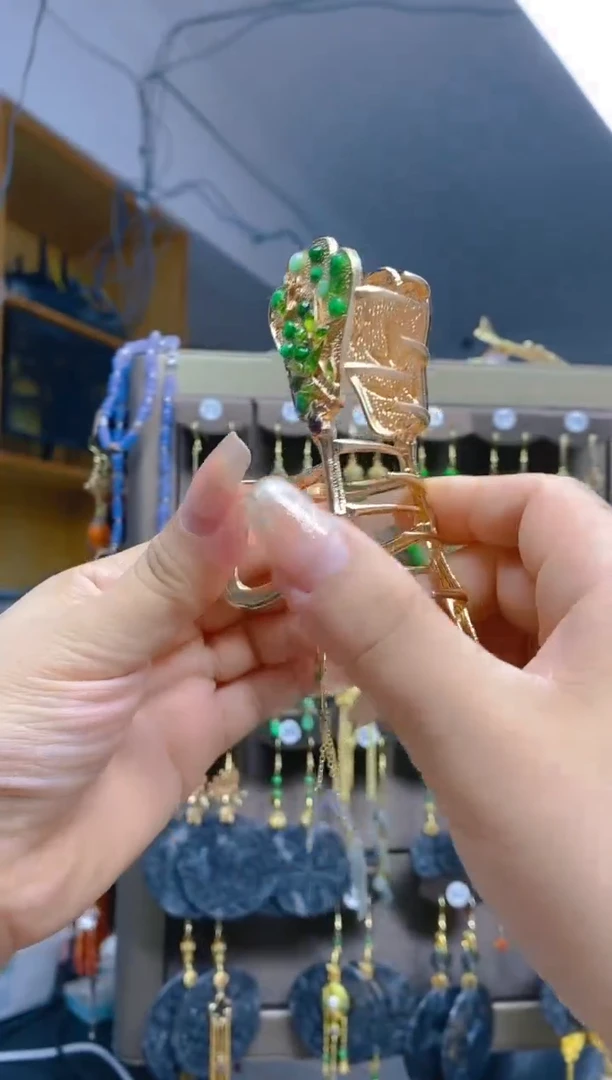 翡翠合金耳饰045翡翠发簪