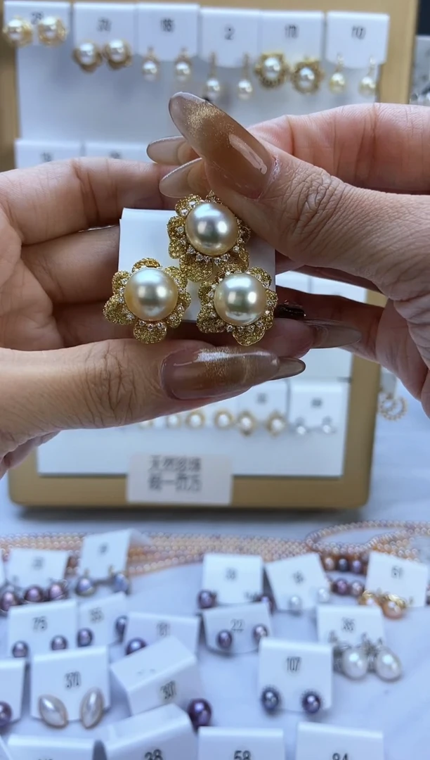 银S925镶嵌耳饰海水珍珠44套